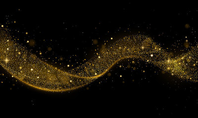 Gold glitter wave