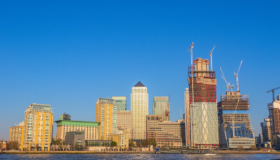 全景，金丝雀码头伦敦城市景观