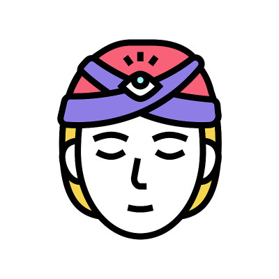 占星术彩色图标矢量插图