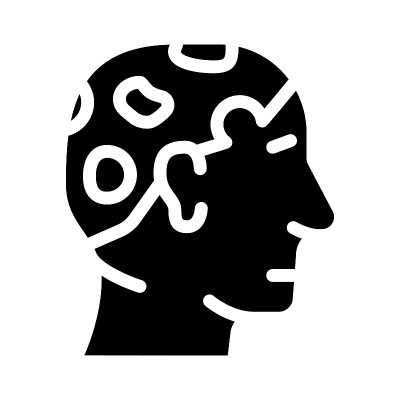 斑秃字形图标矢量插图
