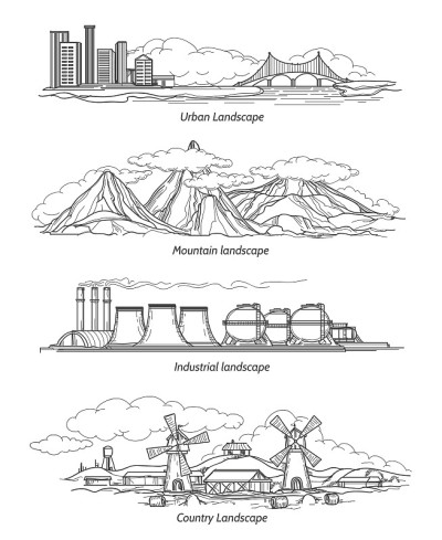 手绘风景画