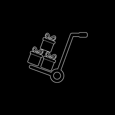 礼品盒-白色矢量图标