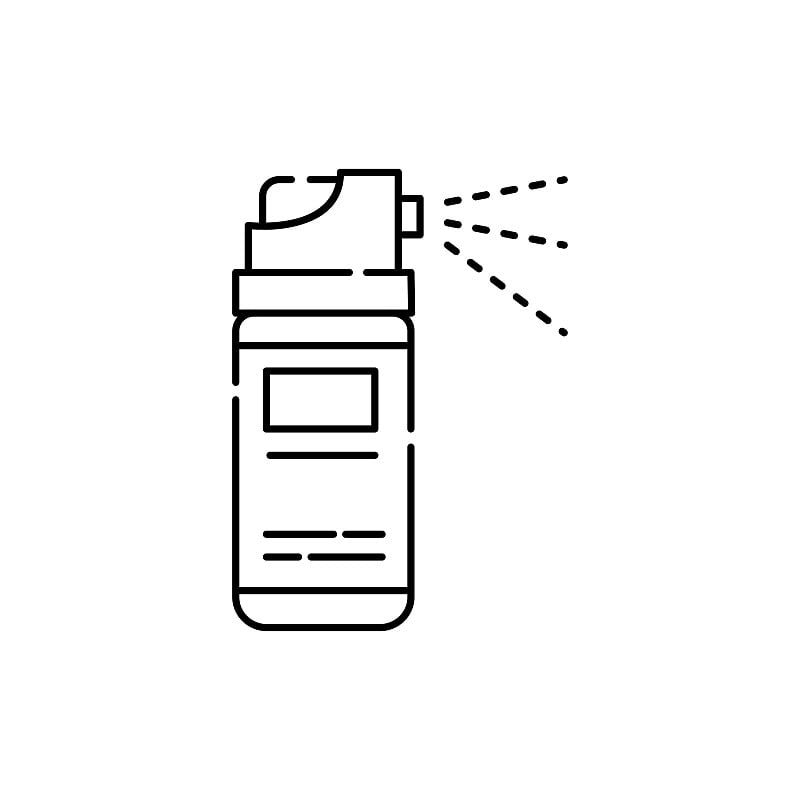 胡椒喷雾颜色线图标。象形文字用于网页、手机应用、促销。