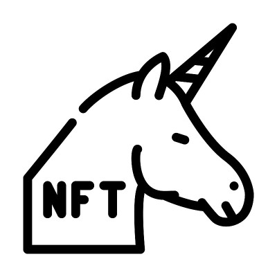 非ft独角兽线图标矢量插图