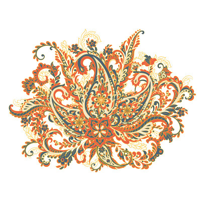 Paisley colorful ornament. Isolated Vector illustr