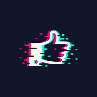 Like illustration in trendy glitch style