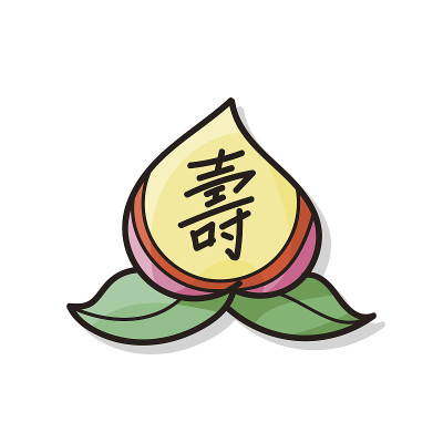 年画仙桃长生不老