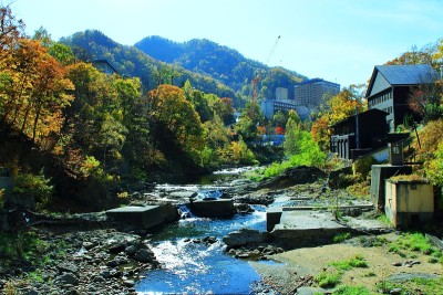 秋景北海道、札幌、中赞井温泉