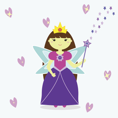 仙女拿着魔杖。