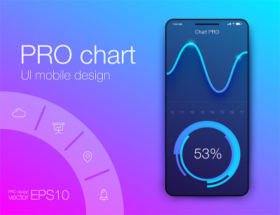 Fitness app. Ui ux design. UI design concept with 