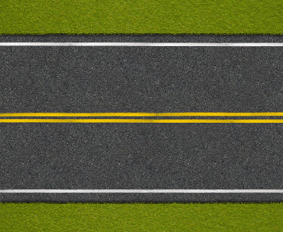 沥青高速路与路边俯视图