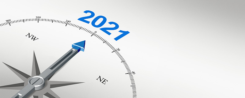 新年快乐。在2021年开始。三维演示