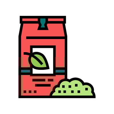 松散的茶包颜色图标矢量插图