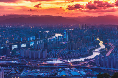 中国福州城市夜景
