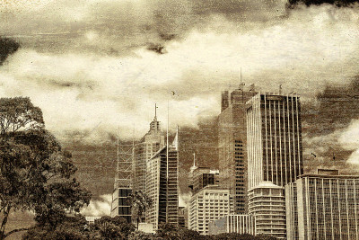 悉尼的城市景观，复古的景色
