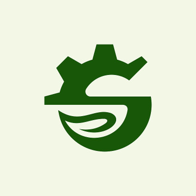 字母S齿轮叶商业标志设计