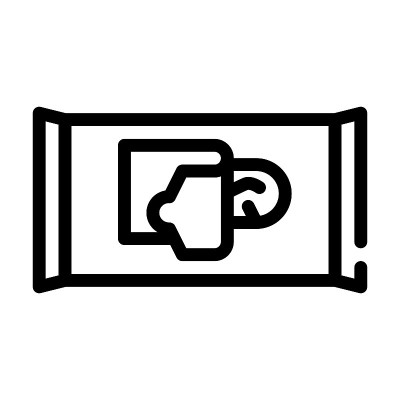 湿纸巾过敏原线图标矢量插图