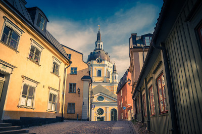 Katarina kyrka Catherine Church with clock on dome