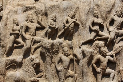 阿诸那的苦行，浅浮雕，Mamallapuram，泰米尔纳德邦，印度