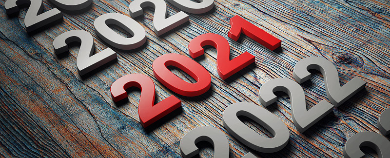 Happy New Year Background. Start in 2021. 3D illus