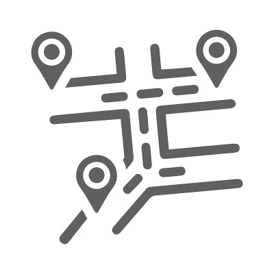 地图，道路，路线图标/灰色