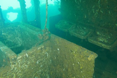 Famous wreck ship Fujikawa maru in Truk lagoon