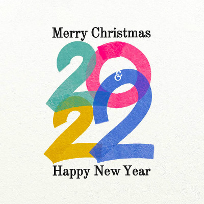 笔画，笔画模板。新年贺卡设计。用彩色笔触效果装饰数字2022。新年海报，贺卡，节日封面。矢量插图。