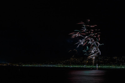 7月14日在尼斯的庆祝活动上放烟花