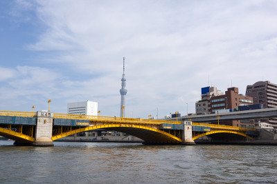 东京城市景观，仓前桥和东京天空树