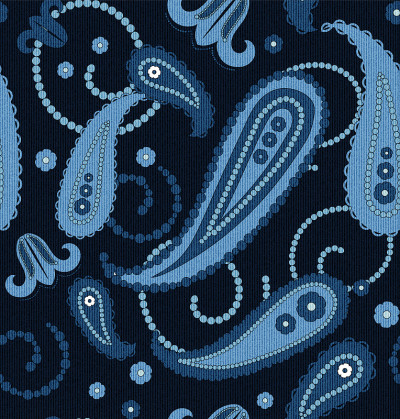 Blue seamless paisley pattern (imitation corduroy 