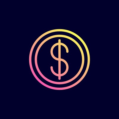 美元符号图标。矢量插图在平线风格。