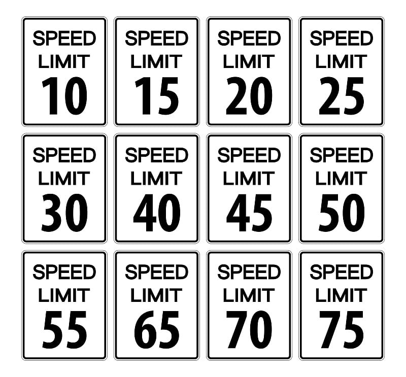 Speed Limit Sign Set