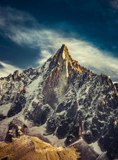 Chamonix Mont Blanc的Dru针