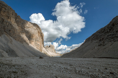 Antermoia和Catinaccio Dolomite阿尔卑斯山全景，意大利，特伦蒂诺