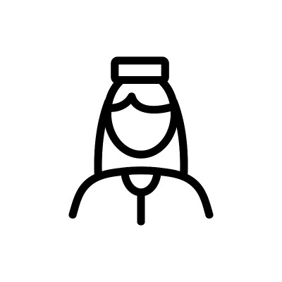 女性种族图标矢量轮廓插图