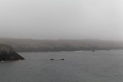 布列塔尼Ouessant岛的岩石海岸