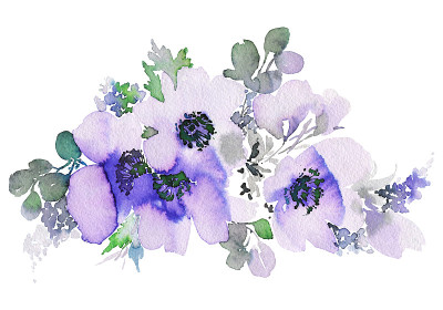 鲜花水彩插图