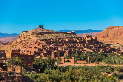 这是位于摩洛哥的堡垒城市Ait-Ben-Haddou。为文本复制空间。