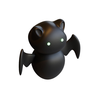 蝙蝠3D渲染插图元素适合万圣节活动