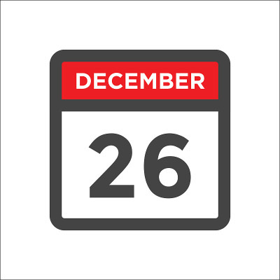 12月26日日历图标与日的月