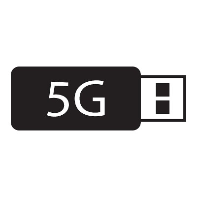 5g usb加密狗调制解调器概念，连接设备矢量图标设计