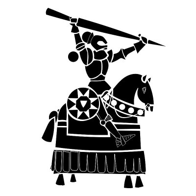 黑骑士。马骑士的剪影插图