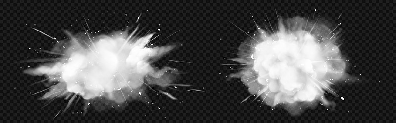 矢量现实爆炸的白色粉末或雪