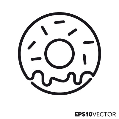 Sprinkle donut vector line icon