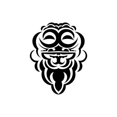 面具面纹身装饰毛利风格。