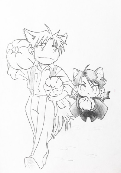 动画风格的绘画。这是日本动漫风格的一个虚构人物，一只小女孩猫的形象。