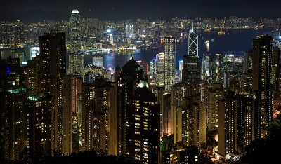 香港山顶夜景。