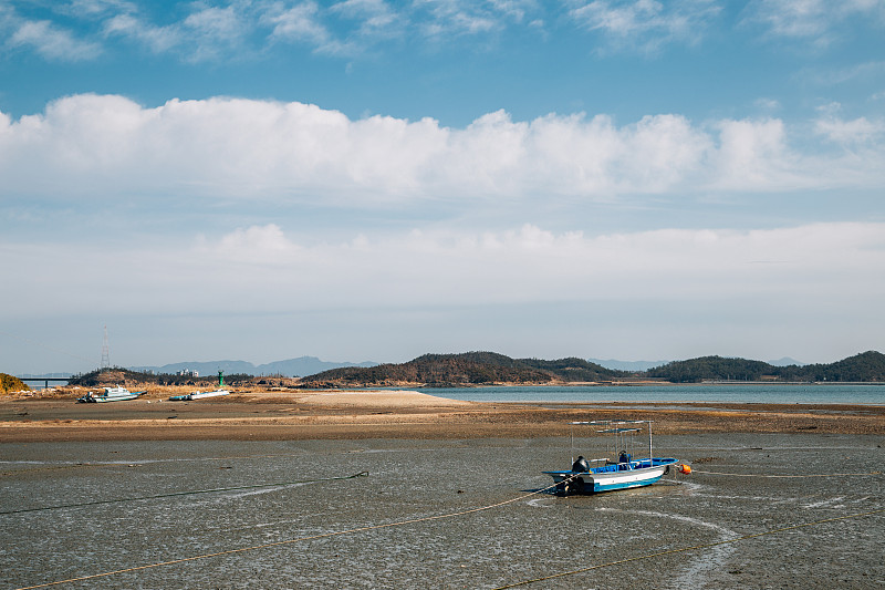 Seonyudo岛泥坪在Gunsan，韩国