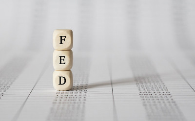 单词FED由木制积木制成