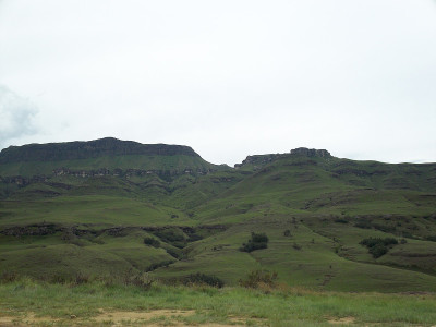 The Drakensberg Mountain between South Africa and 